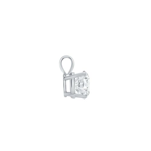 1 Ct Round Solid 14K White Gold Created Diamond Solitaire Pendant Necklace 18" - Picture 3 of 3