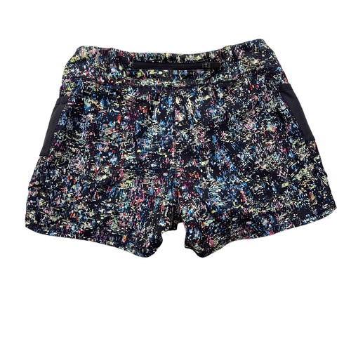 Athleta Girls Black Printed Record Breaker 3" Athletic Shorts Size Medium - Picture 5 of 5