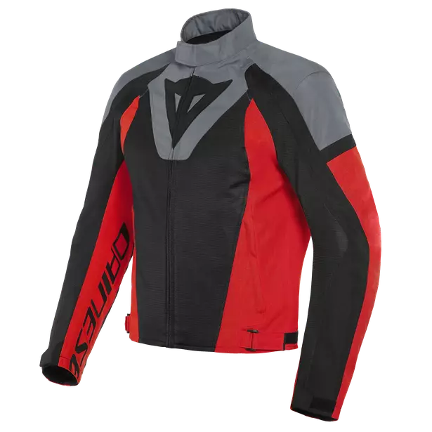 Motorcycle Jacket Man Dainese Levante Air Tex Black Grey Red Lava