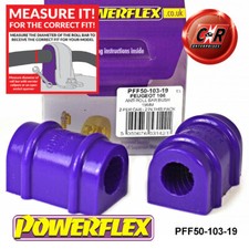 Powerflex Rolle Stange Buchsen 19mm für Citroen Ax Mk1 & 2 1986-1998 PFF50 103