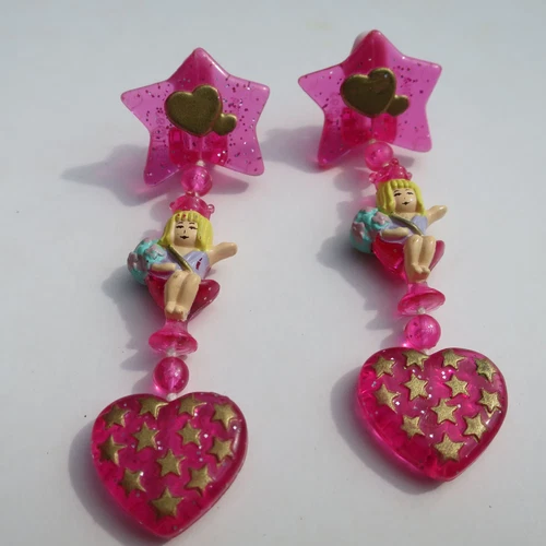 Mini Polly Pocket Beauty Pageant Earrings Dreamland Earrings Earrings Clip Earrings