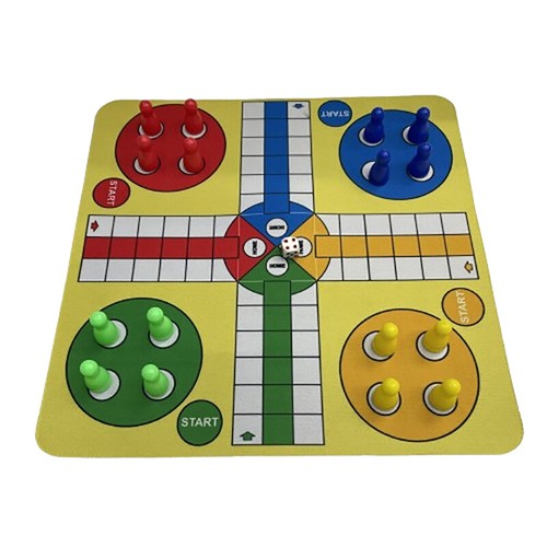 Plastic Flying Chess Ludo With Mouse Pad Chessboard 24cm Set About 110g - Picture 4 of 5