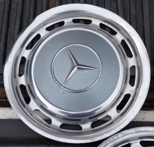 Vintage Mercedes Benz Blue And Silver Hubcaps set of 4 Hub caps 1962-1985 - Picture 5 of 12
