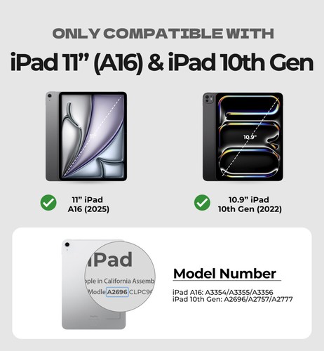 DEXNOR Keyboard Case for iPad 11th A16/10th Generation with Ultra-Thin Magnetic - Picture 3 of 24