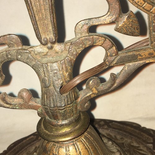 ARTISTIC BRASS & BRONZE BZ WORKS WKS ANTIQUE CAST IRON WALL LIGHT SCONCE LAMP - Picture 8 of 10