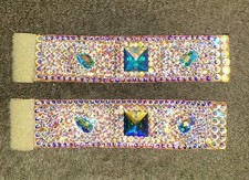 BALLROOM LATIN RHYTHM COMPETITION DANCE DRESS CRYSTAL 2  BRACELETS AB CRYSTAL