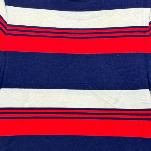 Vtg 70s Sears JR Bazaar Womens T Shirt All Over Striped Nautical Small Ruffle - Picture 10 of 10