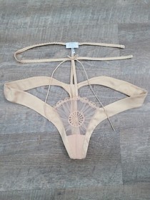 La Perla Black Label Java Dancer  Nude Panties Tongs Size 2