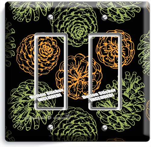 PATRÓN DE CONOS DE PINO INTERRUPTOR DE LUZ TOMA DE CORRIENTE PLACAS DE PARED ACOGEDORA DECORACIÓN DE HABITACIÓN DE CAMPO - Imagen 8 de 34