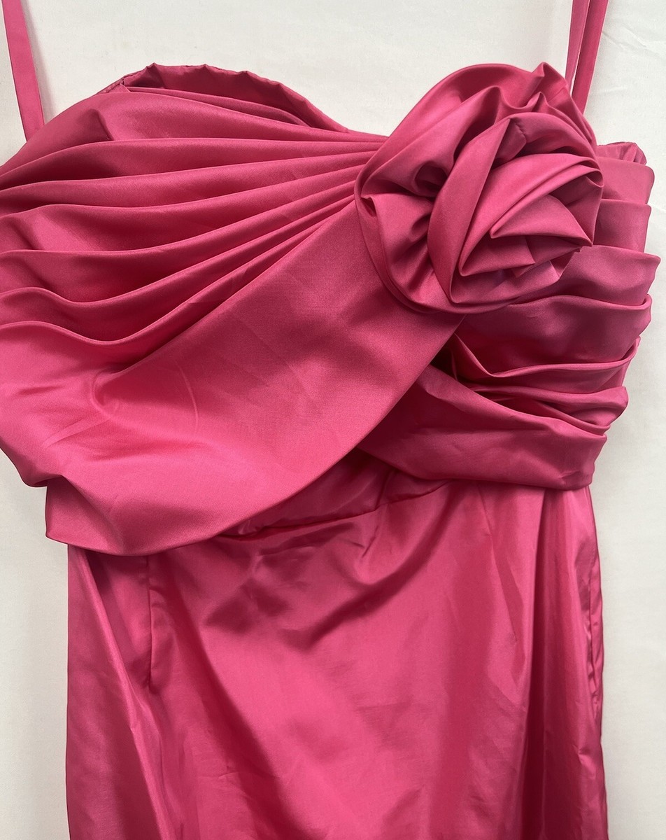 Rare Vintage Satin Pink Dress with Bow Detail Rare Vintage Satin Pink Dress with Bow Detail