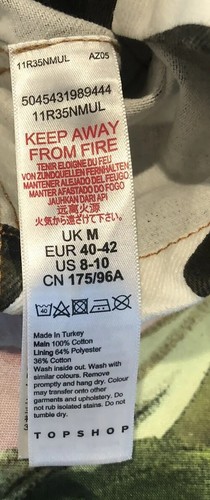 Topshop Jacket US 8-10, UK M Cropped Denim Brown Multi Camo L.SLV Mock Neck EUC - Picture 17 of 21