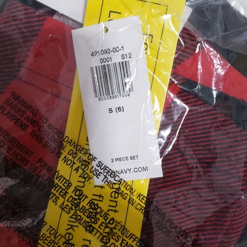 NWT Old Navy Matching Print Snug-Fit Pajama Set for Kids in Red Gingham - Picture 3 of 6