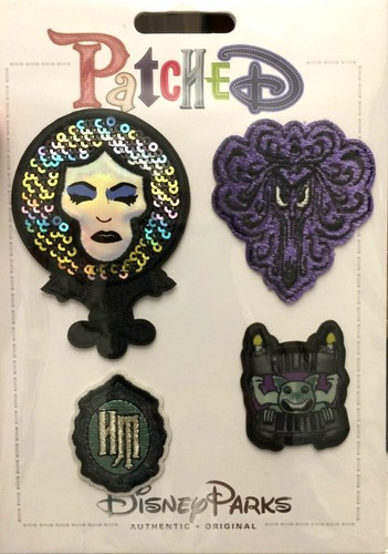 Disney Parks Haunted Mansion 4 toppe da cucire logo Madame Leota-Folish Mortals - Foto 11 di 12