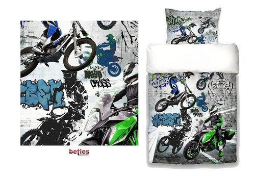 beties „Motocross Graffiti“ Jugend Wende Bettwäsche ca 155x220 cm - Bild 2 von 8