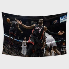 Lebron James & Dwayne Wade Flag | Custom 3x5 Feet Sports Tapestry Design