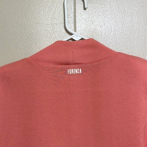 Vintage Forenza Mock Turtleneck Knit Shirt Sz L Pink 80s 90s Shoulder Pads - Picture 2 of 5