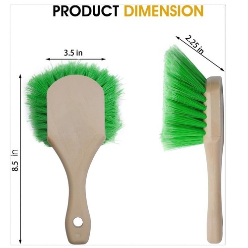 Soft Bristle Car Wash Brush 8.5" Handle 2" Bristle Auto Detailing Cleaning Scrub - Picture 2 of 8