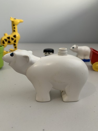 Lot Of 7 Lego Duplo Polar Bears Giraffe Zoo Toy Animals - Picture 5 of 11