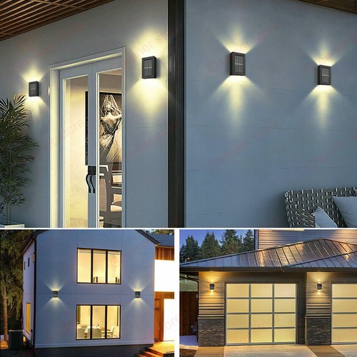 Outdoor Solar 2 LED Up and Down Deck Light Garden Pathway Stairs Step Fence Lamp - Picture 31 of 31