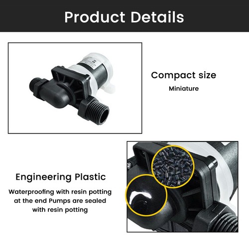 DC 12V 24V Brushless Water Pump Water Heater Shower Floor Heating Booster Pump - Picture 3 of 21