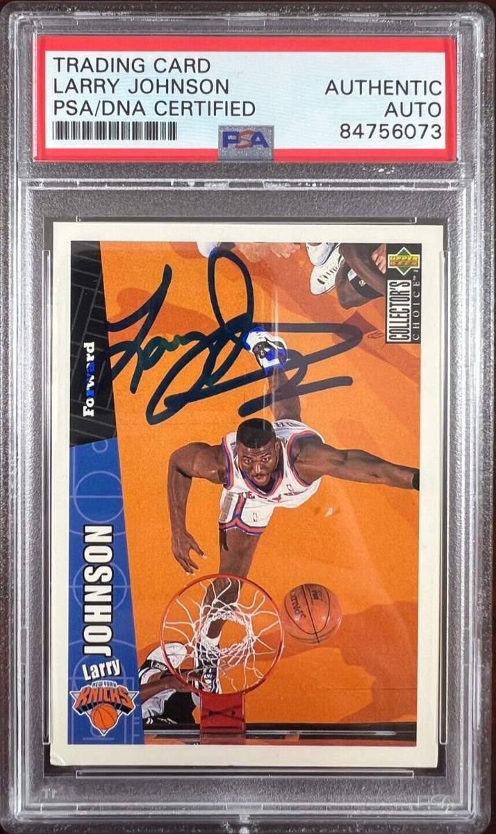 大人気アイテム #292 Deck Upper 1996 auto Johnson Larry card Knicks York New その他