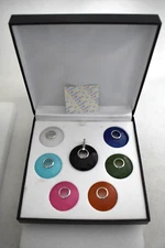 Colors of Life Sterling Silver 7 Piece Interchangeable Round Gemstone Pendant