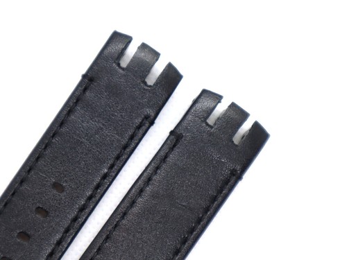 Uhrenband für Swatch YTS400 YTS402 YTB400 Echtleder 20 mm Schwarz - Bild 7 von 7