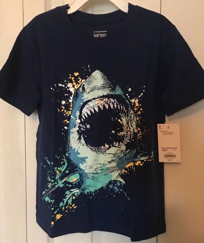Boys Jumping Beans Shark Shirt NEW size 5 metallic shine tag price 16.00