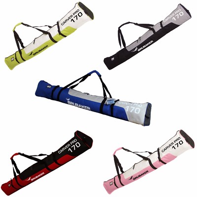 BRUBAKER 'CarverTec Pro' - Housse à Skis rembourrée - pour 1 Paire de Skis Bâtons - 170 cm - Argenté/Rouge BRUBAKER 'CarverTec Pro' - Housse à Skis rembourrée - pour 1 Paire de Skis Bâtons - 170 cm - Argenté/Rouge