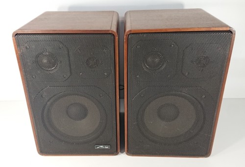 Metz 4635 Haut-Parleur Boxe Haut-Parleurs Boîtier de Bois Hifi Braun Noir