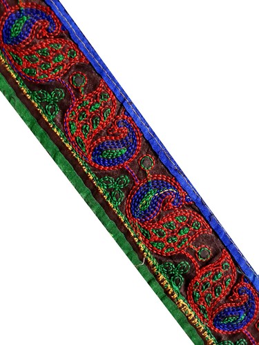 Vintage Indian Sari Border Sewing Embroidered Trim Ribbon Antique Lace DIY Home - Picture 8 of 8