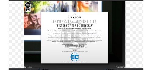 SIDESHOW ALEX ROSS signierte Geschichte des DC-Universums JLA KUNSTDRUCK gerahmt #2/175 - Bild 5 von 10