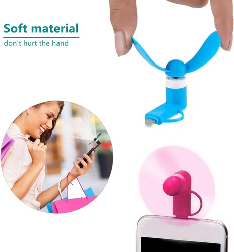 VENTILATEUR SMARTPHONE 3-EN-1 MINI refroidissement air pour auto bureau voyage iPhone Micro USB - Photo 14 sur 26