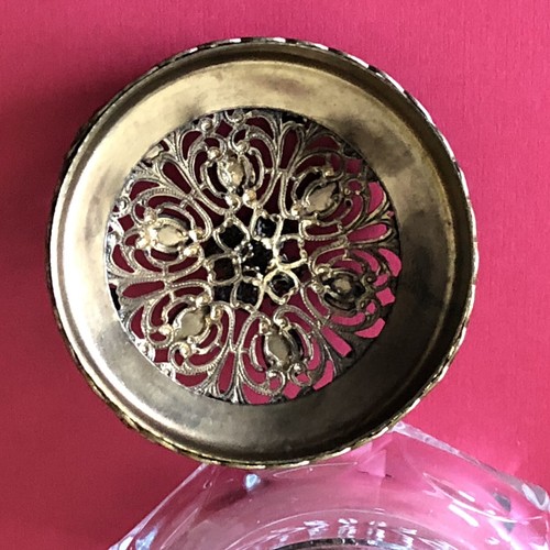 Antike österreichische Messingschmuck Kommode Pulver Schmuck Box Glas signiert Heisey - Bild 4 von 10
