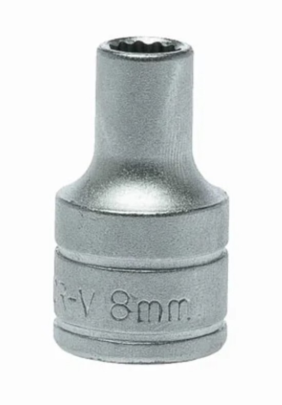 Teng Tools M120508-C - 1/2"" Drive 12pt Bi-Hex Socket Metric - 8mm