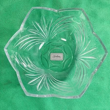 Gorham Lady Anne Crystal Serving Bowl 10” Large Flared Scalloped Lenox