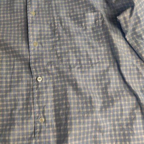 BRIONI SHIRT MEN LARGE BLUE GLEN CHECK PLAID LUXURY MADE ITALY - Picture 2 of 12