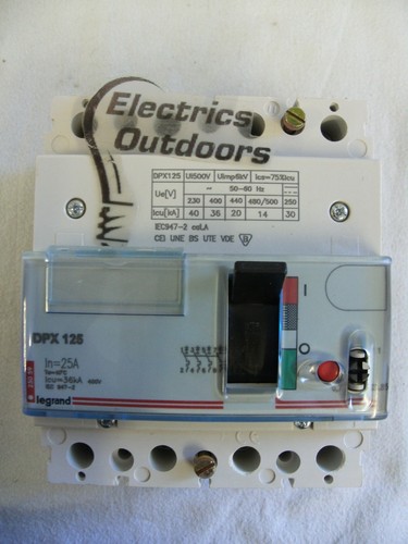 LEGRAND 25 AMP 36kA FOUR POLE MCCB 400V DPX 125 0 250 59 - Picture 1 of 3