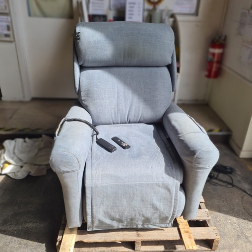 Used Electric Reclining Chair With Lift - Grey Fabric - Picture 2 of 8