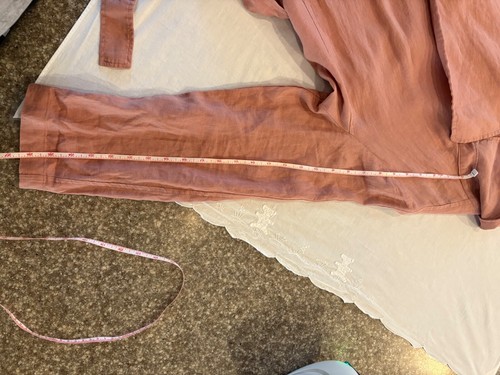 Catherine Malandrino Jacket Womens Lrge Pink Linen Belted Trench Wrap Dusty Rose - Picture 10 of 16