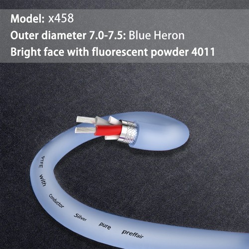 1M/3.3ft 2Core 20AWG Pure Silver Signal Wire HiFi Balanced Cable Audio Bulk Cord - Picture 4 of 6