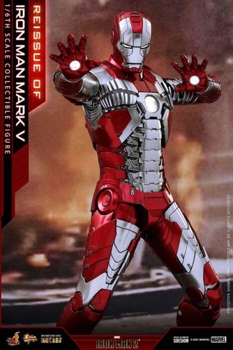 Iron Man 2 - Iron Man Mark V (5) 1/6th Scale Hot Toys Die-Cast Action Figure - Picture 6 of 9