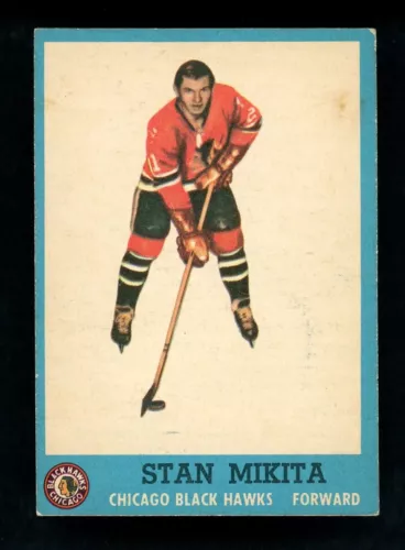 1962-63 TOPPS HOCKEY NHL #34 STAN MIKITA HOF EX+ CHICAGO BLACK HAWKS Card