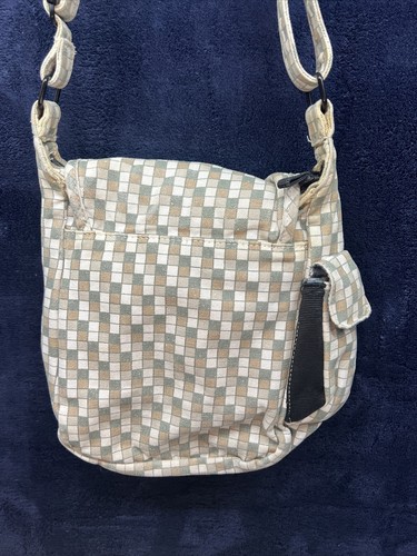 Kavu Faded Neutrals Plaid Dot Rope Sling Zip Bag Zip Top - Picture 3 of 8