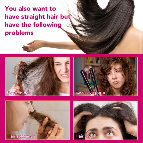 Damage Dry Silk Gloss Nourishing Keratin Protein Hair Straightening Cream Smooth - Picture 7 of 12