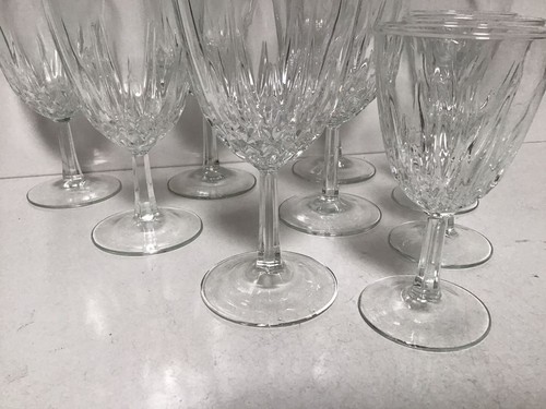P92 10pcs Vintage Cristal D' Arques Durand Claret Wine Stem Diamant Glass - Picture 5 of 24