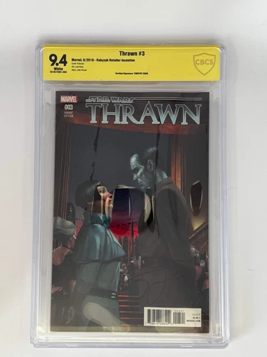 STAR WARS THRAWN #3 RAHZZAH VAR 1:25 SIGNED BY TIMOTHY ZAHN CBCS 9.4 SS YELLOW L