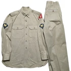 VTG US ARMY Vietnam War Era Khaki Uniform Set Sz M 50s Specialist Rank Military