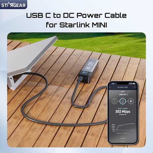 for Starlink Mini Cable 16.4FT, 140W USB C to DC Power Cord 18AWG 16.4FT - Afbeelding 2 van 6