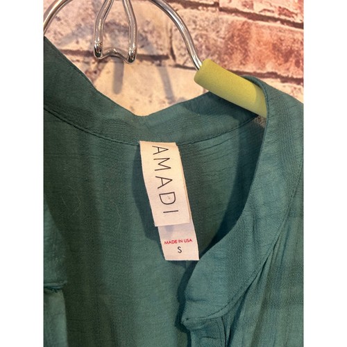 Amadi Anthropologie Rossi Teal Ruffle Dress tiered long sleeve women's small - Picture 4 of 5
